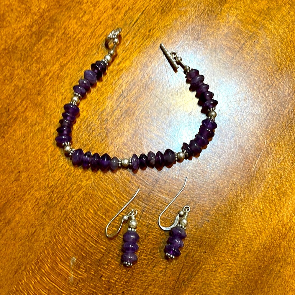 Purple Bracelet & Earring Set